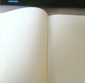 blank page in a notebook